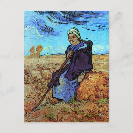 De sedes (na Millet) Van Gogh Fine Art Briefkaart (Voorkant)