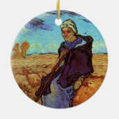 De sedes (na Millet) van Vincent van Gogh Keramisch Ornament (Achterkant)