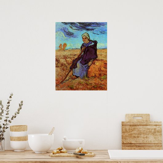 De sedes (na Millet) van Vincent van Gogh Poster (Keuken)