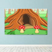 De segmentstructuur canvas afdruk (Insitu (Houten vloer))