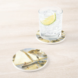 De Seine bij Argenteuil Auguste Renoir Zandsteen Onderzetter