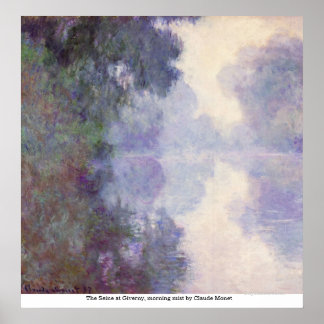 De Seine bij Giverny, ochtendmist van Claude Monet Poster
