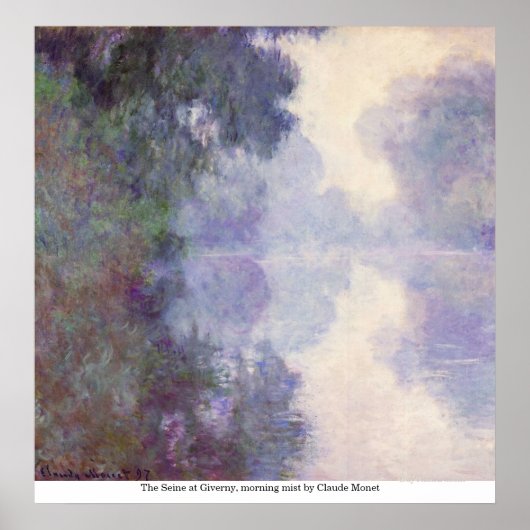 De Seine bij Giverny, ochtendmist van Claude Monet Poster (Voorkant)