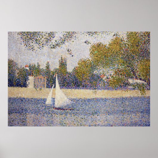 De Seine bij La Grande Jatte (bootstudie) Poster (Voorkant)