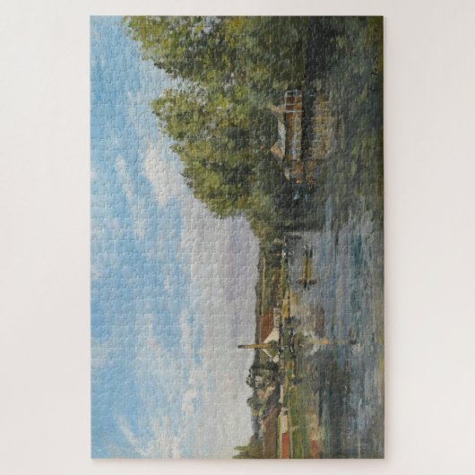 De Seine bij Port-Marly (1872) - Camille Pissarro Legpuzzel (Verticaal)
