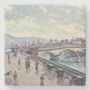 De Seine in Rouen Stenen Onderzetter