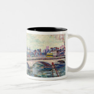 De Seine in Rouen Tweekleurige Koffiemok
