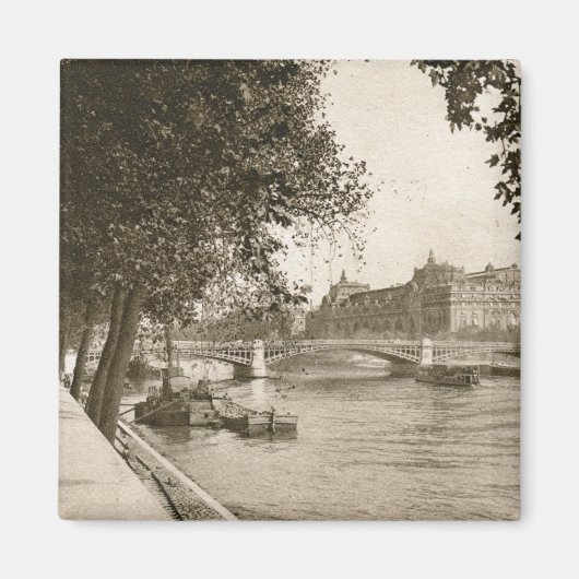 de seine, parijs, frankrijk Vintage Magneet (Voorkant)