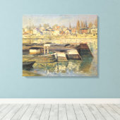 De Seine te Asnieres door Claude Monet Canvas Afdruk (Insitu (Houten vloer))