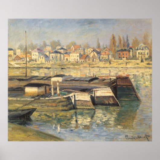 De Seine te Asnieres door Claude Monet Poster (Voorkant)