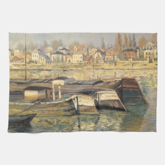De Seine te Asnieres door Claude Monet Theedoek (Horizontaal)