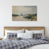 De Seine van de Quai de la Rapee Canvas Afdruk (Insitu (Slaapkamer))