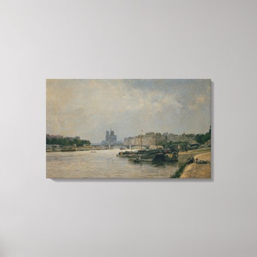 De Seine van de Quai de la Rapee Canvas Afdruk (Voorkant)