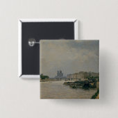 De Seine van de Quai de la Rapee Vierkante Button 5,1 Cm (Voorkant /achterkant)