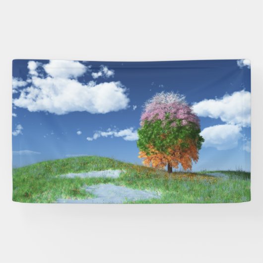 De seizoenboombanner spandoek (Horizontaal)