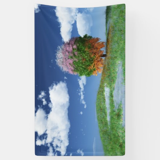 De seizoenboombanner spandoek (Verticaal)