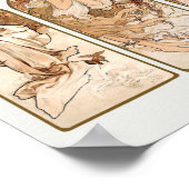De seizoenen Alphonse Mucha Art Nouveau Poster (Hoek)