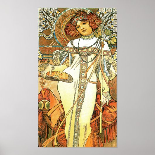 De seizoenen: herfst - Alphonse Mucha (1900) Poster (Voorkant)