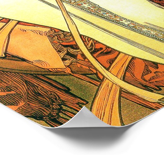 De seizoenen: herfst - Alphonse Mucha (1900) Poster (Hoek)