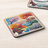 "De seizoenen zijn uitgelijnd" Bier Onderzetter (Linkerzijde)