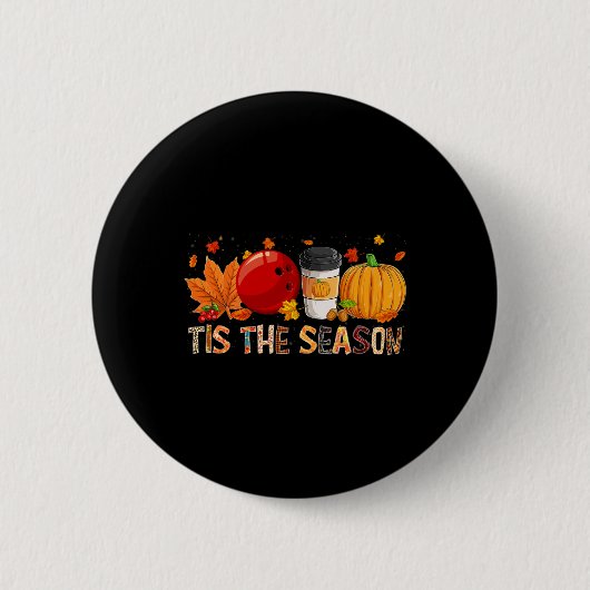 De Seizoenhoed Pumpkin Bowling Halloween Herfst Ronde Button 5,7 Cm (Voorkant)