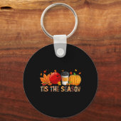 De Seizoenhoed Pumpkin Bowling Halloween Herfst Sleutelhanger (Voorkant)