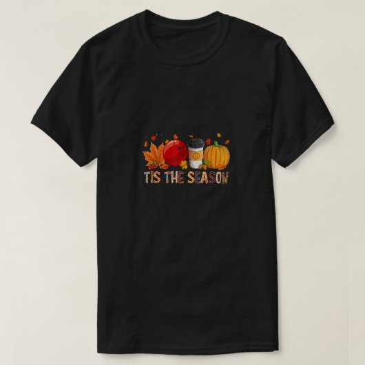 De Seizoenhoed Pumpkin Bowling Halloween Herfst T-shirt (Design voorkant)