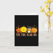 De Seizoenhoed Pumpkin Pickleball Halloween Fa Kaart (Gele Bloem)