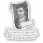 De Selkirk Grace Burns Night Avondmaal Gebed Grey Sticker (Voorkant)
