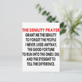 De Senility Prayer Briefkaart (Staand voorkant)