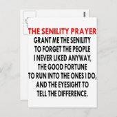 De Senility Prayer Briefkaart (Voorkant / Achterkant)