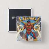 De Sentinel Vierkante Button 5,1 Cm (Voorkant /achterkant)