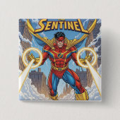 De Sentinel Vierkante Button 5,1 Cm (Voorkant)
