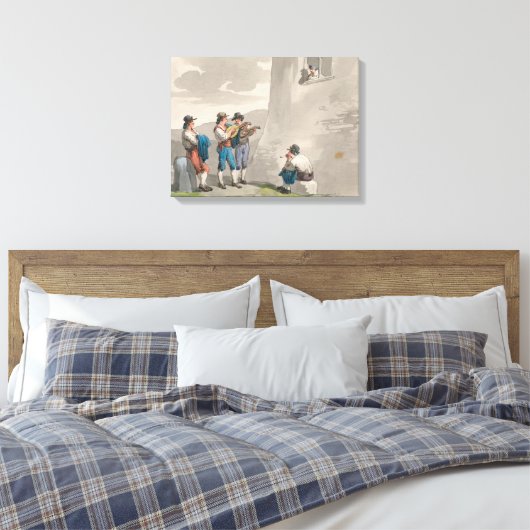 De Serenade (Liefde) (Romantische Scene) Canvas Afdruk (Insitu (Slaapkamer))