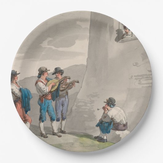 De Serenade (Liefde) (Romantische Scene) Papieren Bordje (Voorkant)