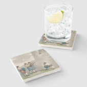 De Serenade (Liefde) (Romantische Scene) Stenen Onderzetter (Zijkant)