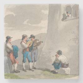 De Serenade (Liefde) (Romantische Scene) Stenen Onderzetter