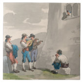 De Serenade (Liefde) (Romantische Scene) Tegeltje (Voorkant)