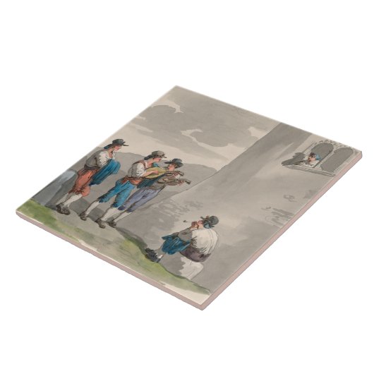 De Serenade (Liefde) (Romantische Scene) Tegeltje (Zijkant)