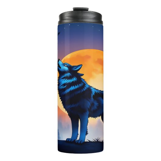 De Serenade van Crimson Moon Wolf. Thermosbeker (Voorkant)