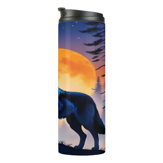 De Serenade van Crimson Moon Wolf. Thermosbeker (Geroteerd rechts)