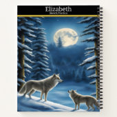 De serenade van een wolf onder het volle maanlicht notitieboek (Achterkant)