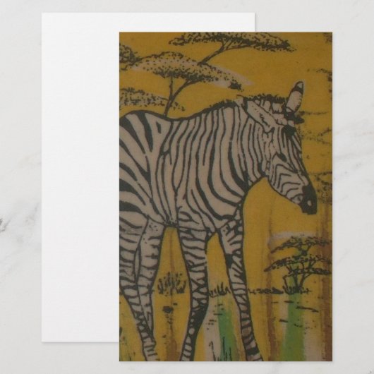 De Serengeti Spirit: Zebra Grazen in de Mara Briefpapier (Voorkant / Achterkant)