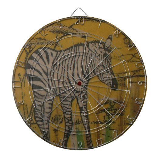 De Serengeti Spirit: Zebra Grazen in de Mara Dartbord (Voorkant)
