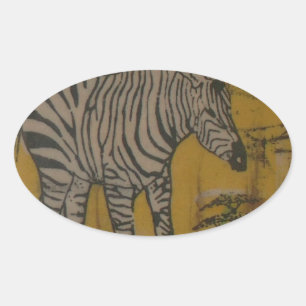 De Serengeti Spirit: Zebra Grazen in de Mara Ovale Sticker