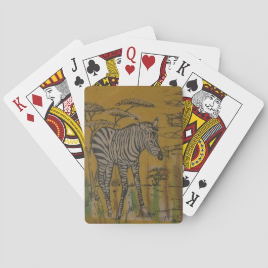 De Serengeti Spirit: Zebra Grazen in de Mara Pokerkaarten (Achterkant)