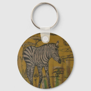 De Serengeti Spirit: Zebra Grazen in de Mara Sleutelhanger