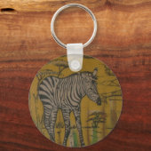 De Serengeti Spirit: Zebra Grazen in de Mara Sleutelhanger (Voorkant)