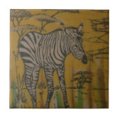 De Serengeti Spirit: Zebra Grazen in de Mara Tegeltje (Voorkant)