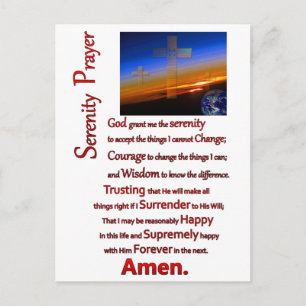 De sereniteit gebed in ruimterood briefkaart